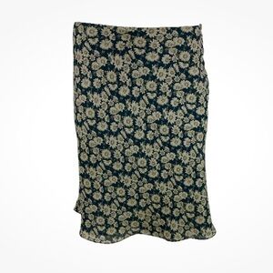 Vintage Express 90's Sz 8 Daisy Print Slip Layered Side Buttoned Hippie Skirt
